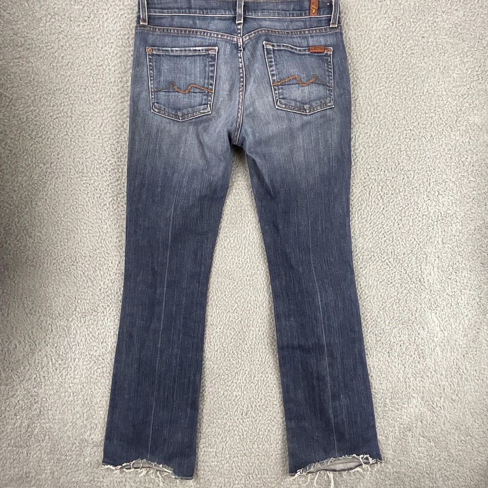 7 For All Mankind Jeans Womens 30 Blue Bootcut Slim Distressed Medium Wash Denim